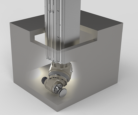 Präziser 30°-Universalfräskopf für CNC-Bearbeitung bei Zayer EMC.