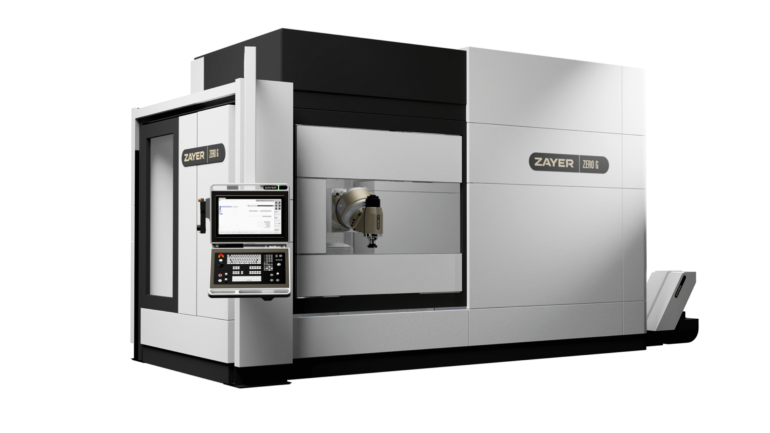 Moderne Zayer EMC CNC-Fräsmaschine für präzise Bearbeitung.