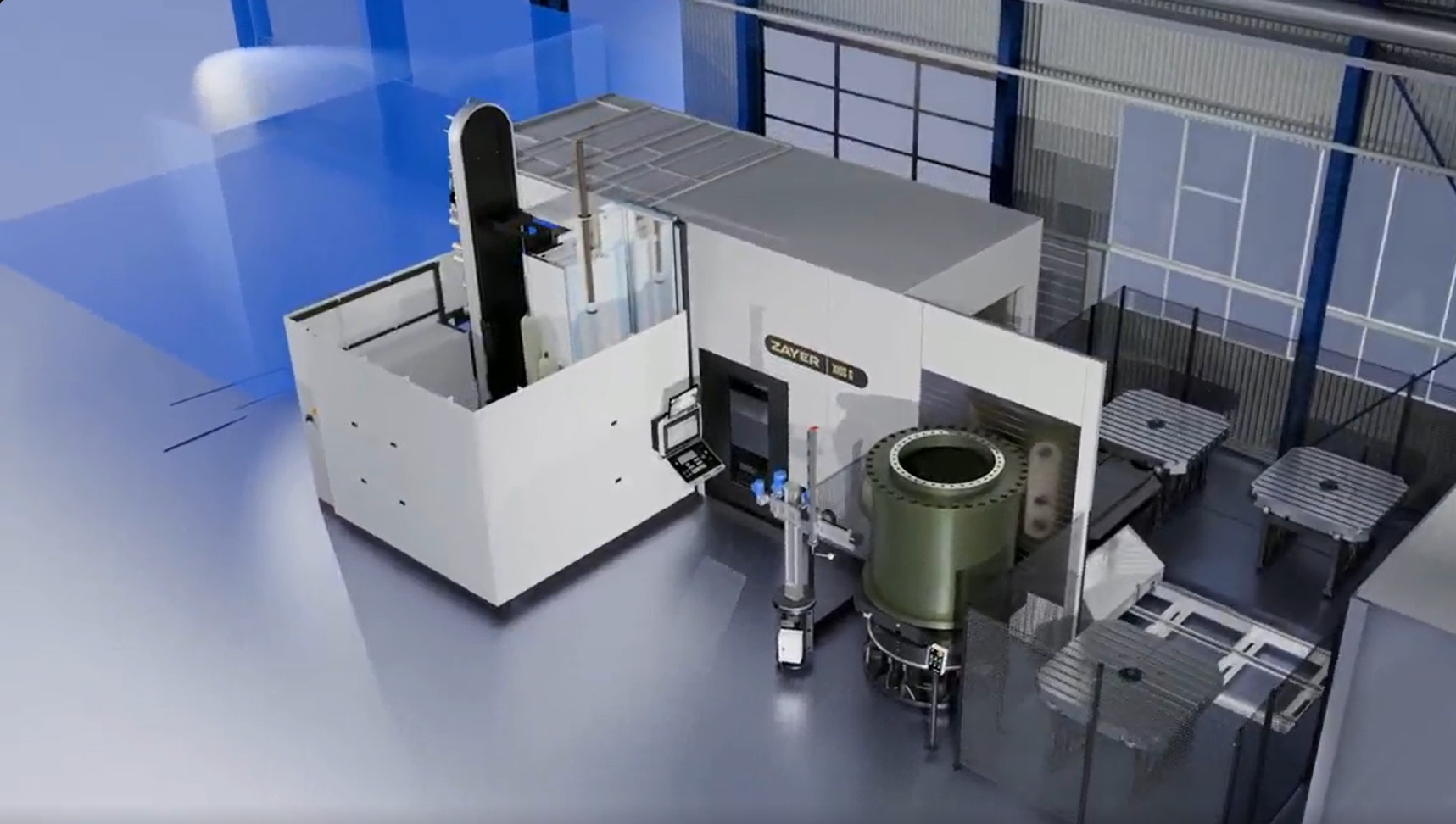 Hochpräzise CNC-Fräsmaschine von Zayer EMC für industrielle Bearbeitung.